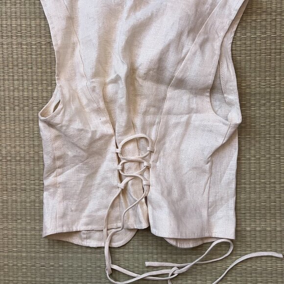 Celeste Linen Top Cream - Picture 4 of 5